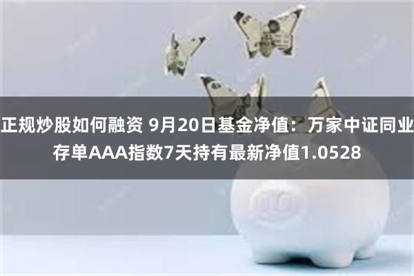 正规炒股如何融资 9月20日基金净值：万家中证同业存单AAA指数7天持有最新净值1.0528