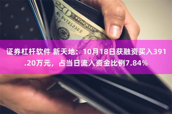 证券杠杆软件 新天地：10月18日获融资买入391.20万元，占当日流入资金比例7.84%